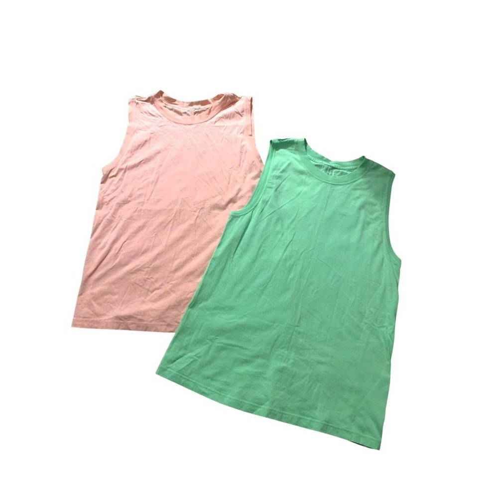 Lululemon Muscle Tank Bundle (2) Mint Green Peach Coral All Yours Gym athleisure